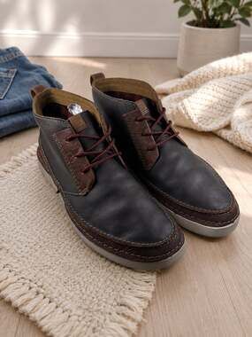 Clarks Collection Gereld Mid Leather Chukka Boots Brown Men’s Size 12M Casual